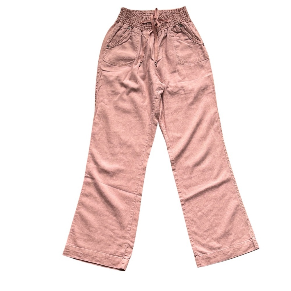 Cisono Pink Linen Rayon Blend Breezy Wide Leg Pants, size M - Picture 4 of 10